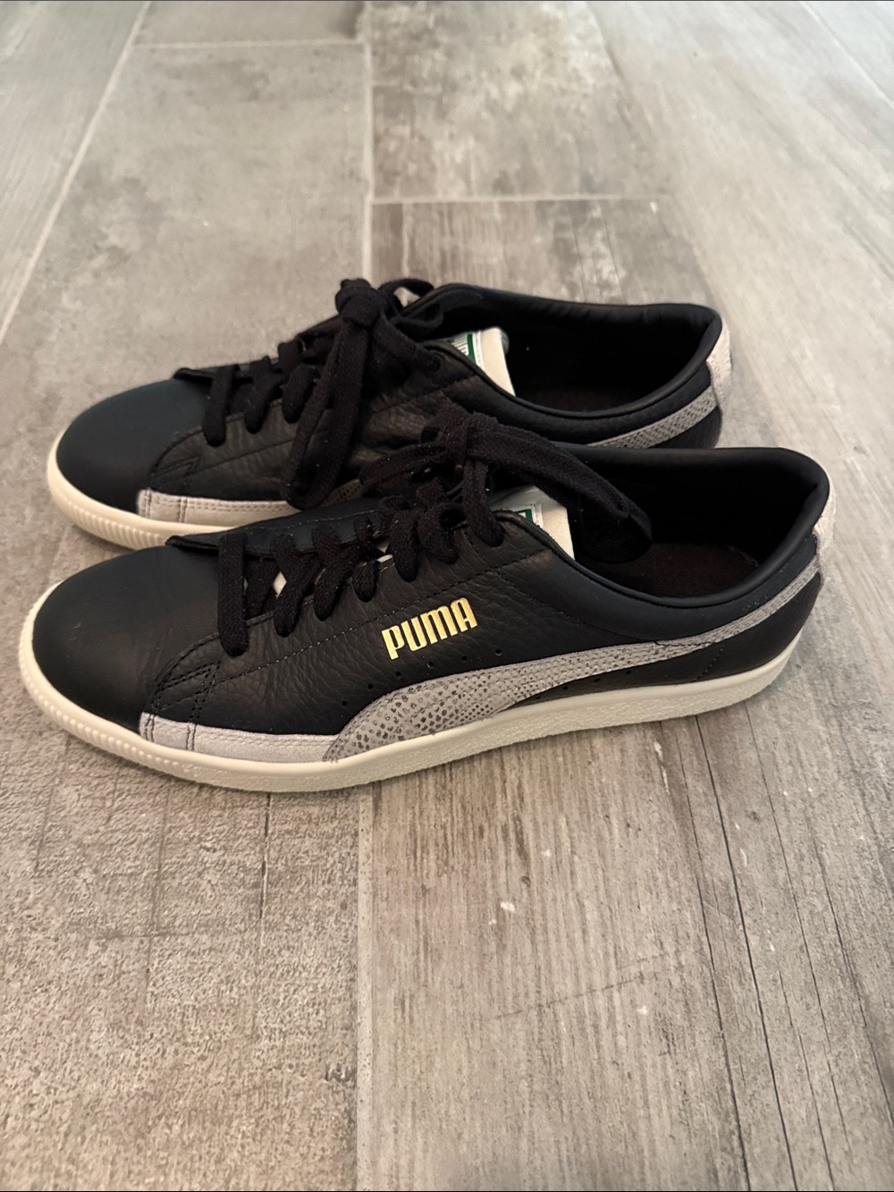 Puma Men’s Black Sneakers with Gray and White Accents